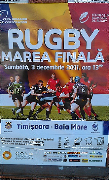 Afis Timisoara vs Baia Mare rugby